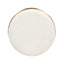 Nebula - Backless Round Upholstered Counter Stool With Burl - Ivory White