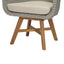 Modern Coastal Rattan Dining Chairs, (Set of 2), Solid Wood Legs - Beige
