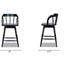 Breda - Turned Bubble Spindle Low Back Counter Stool - Black