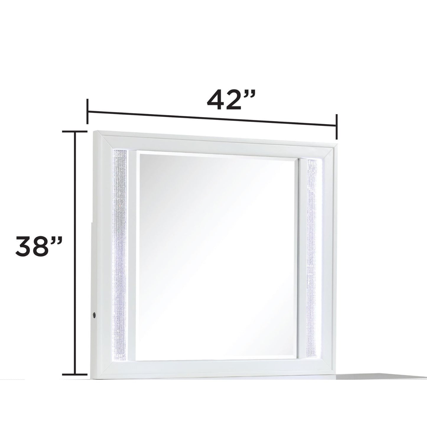 Abigale - Mirror For Dresser Top Made With LED (Includes Only Mirror) - White