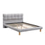 Upholstered Platform Bed Frame With Cookie Shaped Headboard