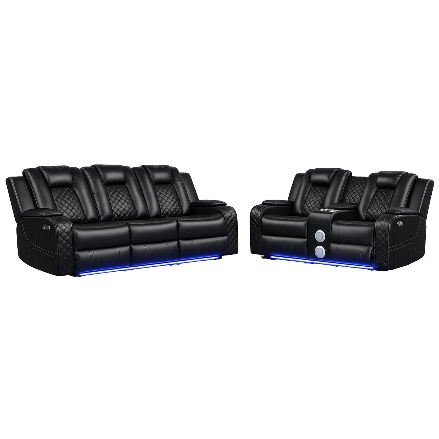 Benz - Power Recliner Set With LED Lighting And USB Charging