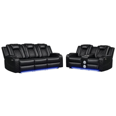 Benz - Power Recliner Set With LED Lighting And USB Charging