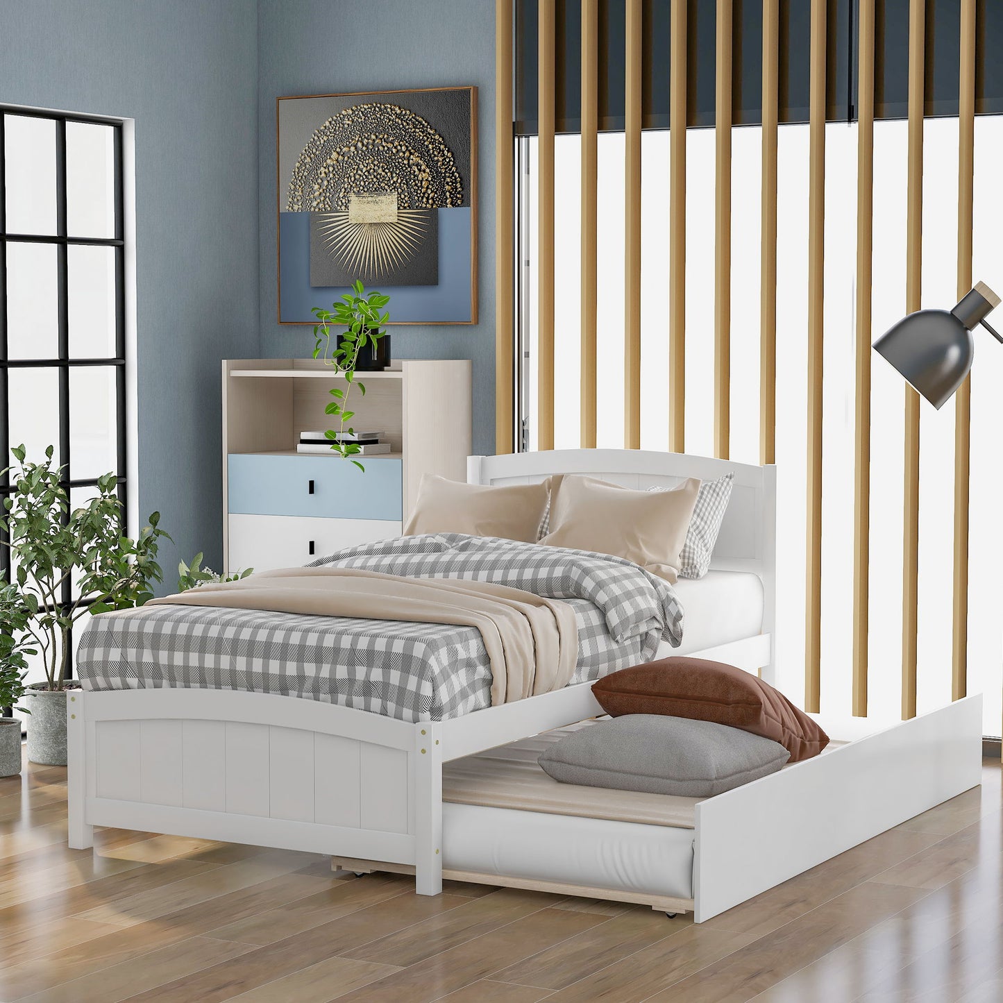 Platform Bed & Headboard, Footboard And Slat Support