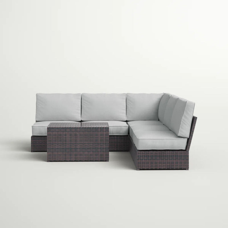 Modular 4 Person Outdoor Seating Group With Cushions - Espresso