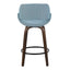 Fabrico - Mid Century Modern Fixed Height Counter Stool & Round Footrest (Set of 2)
