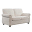Soft Loveseat, Upholstered 2 Seater Couch, Loose Back Cushions And Turned Legs