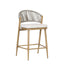 Outdoor 26" Counter Height Metal Frame Counter Stools With Scallop Shaped Backrest & Water Resistant Cushions