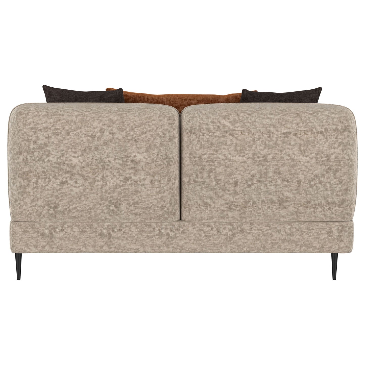 Repley - Upholstered Sculpted Track Arm Loveseat - Beige