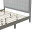 Mid Century Modern Platform Bed With Upholstered Headboard