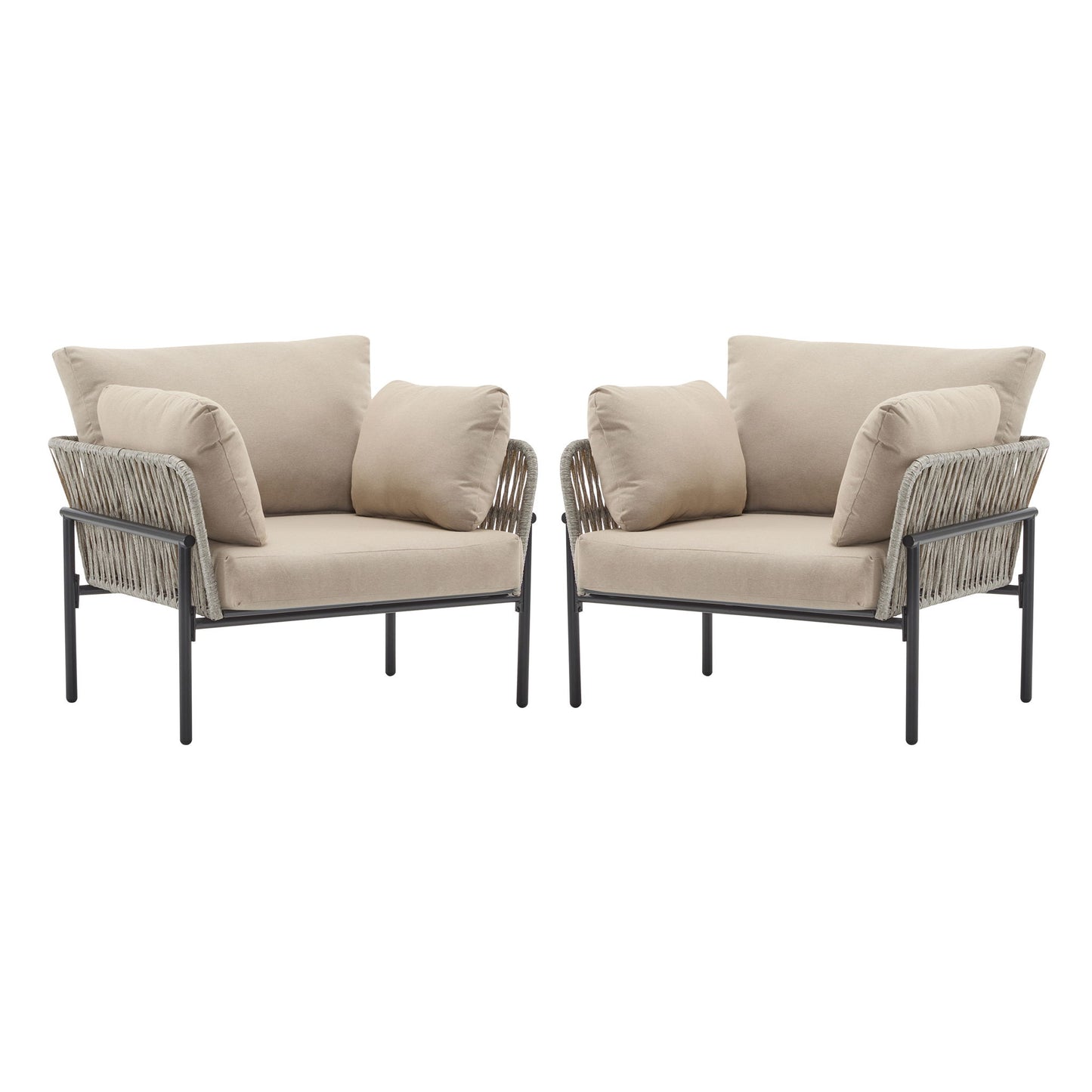 Rope Lounge Chair With Cushions For Modern Spaces