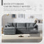 Modular Sectional With Deep And Wide Seat, Cloud Couch Set With Double Cushions Sofa With Movable Ottoman
