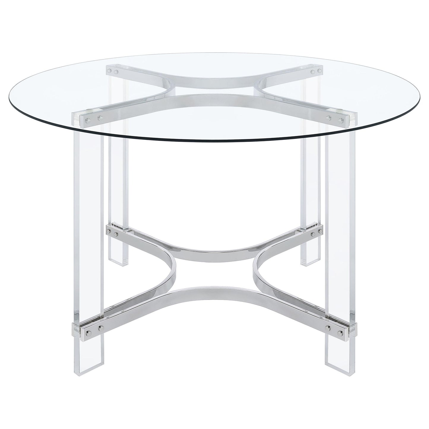 Uptown - 5 Piece Round Dining Set - Chrome