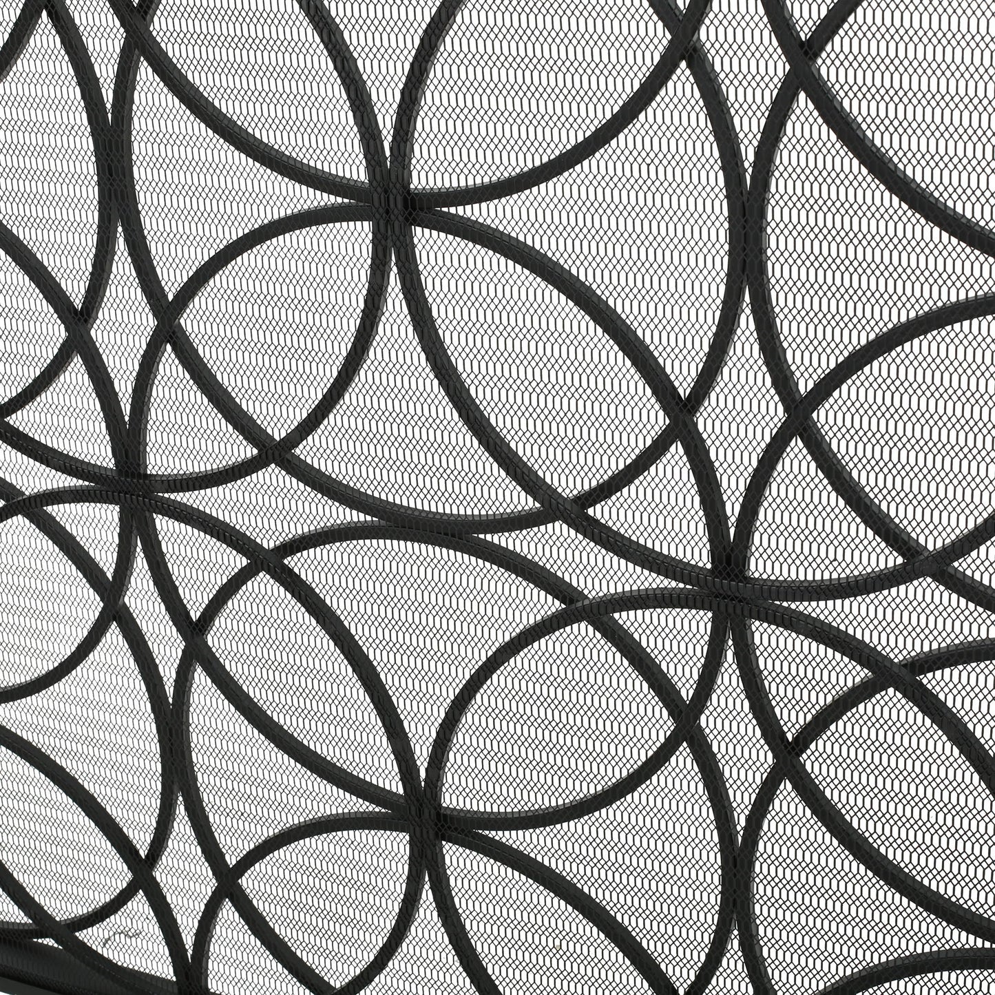 Thayer - Single Panel Iron Fireplace Screen With Geometric Design