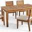 Outdoor 6 Seater Expandable Dining Set With Cushions - Sandblasted Natural / Beige