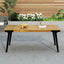 Acacia Wood Patio Dining Table, 69"L Rectangle Outdoor Table - Teak / Black