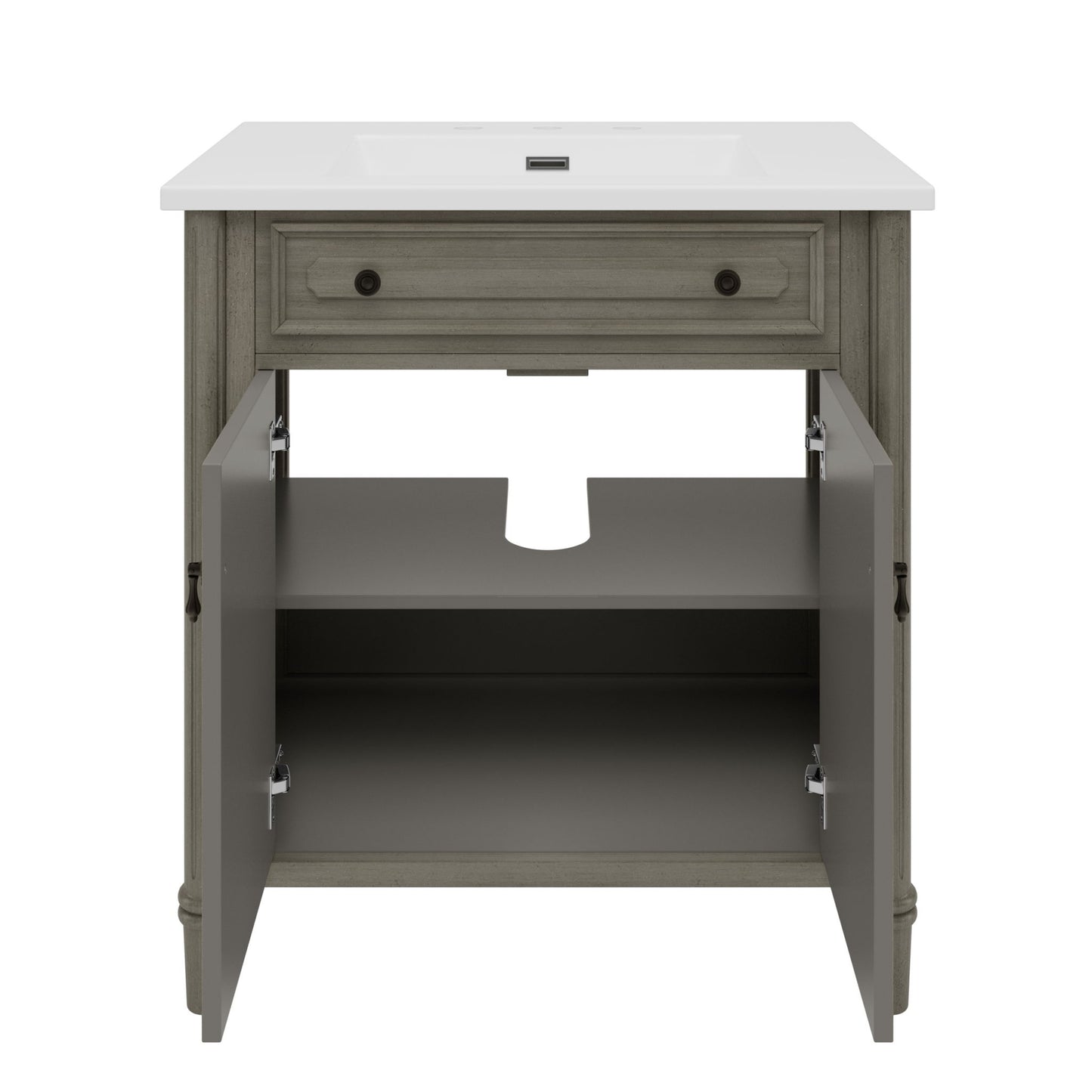 Vintage Bathroom Vanity With Sink, Rustic Cabinet With Soft Close Doors