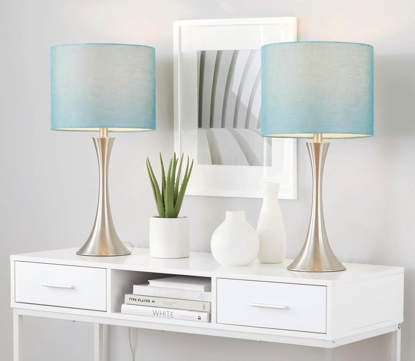 Lenuxe - Contemporary Semi Gloss Table Lamp (Set of 2)