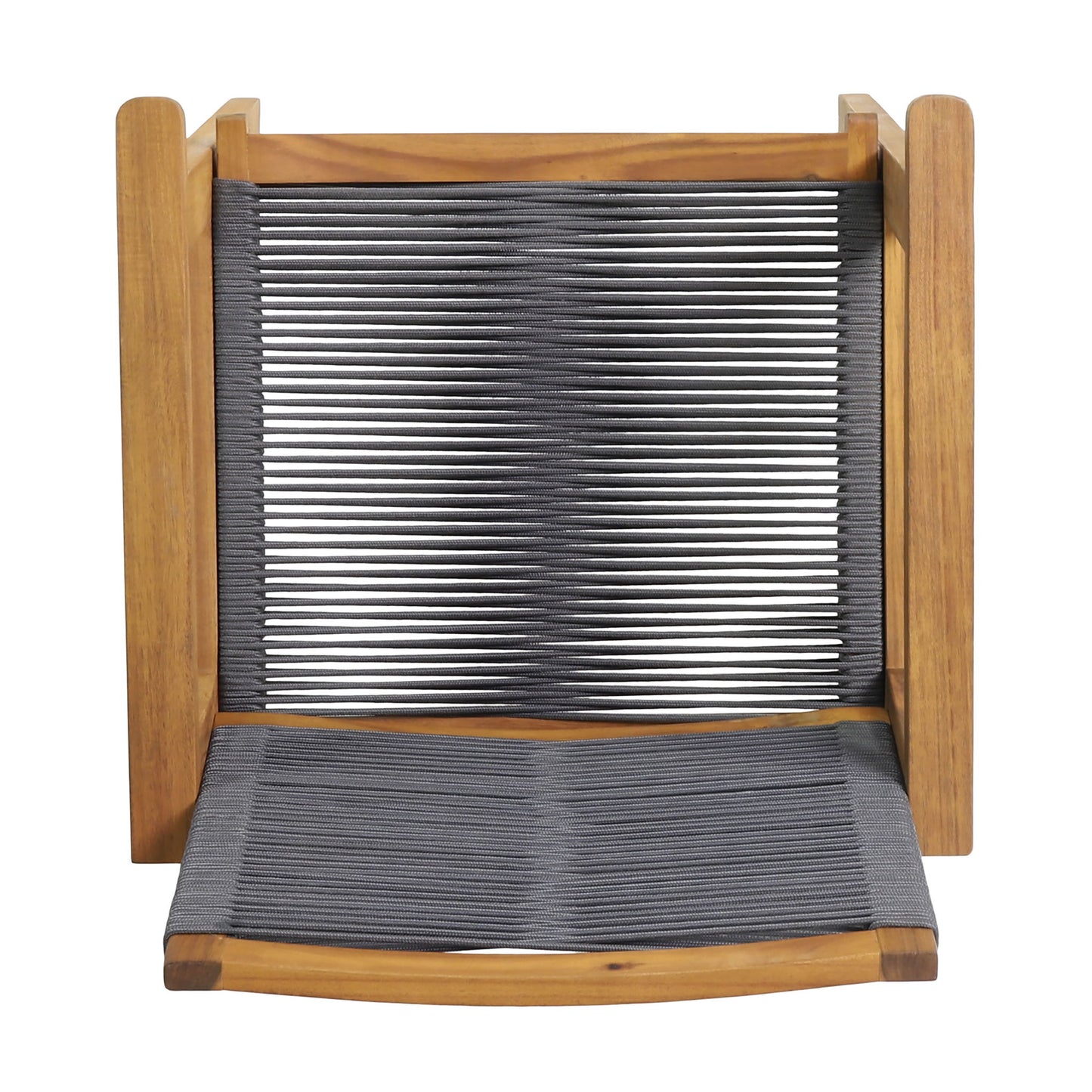 5 Piece Outdoor Dining Set With Table And Arm Chairs - Dark Gray / Light Teak / Teak