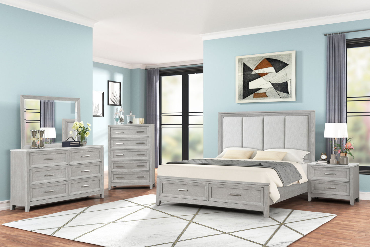 Fiona - Nightstand - Mist Gray