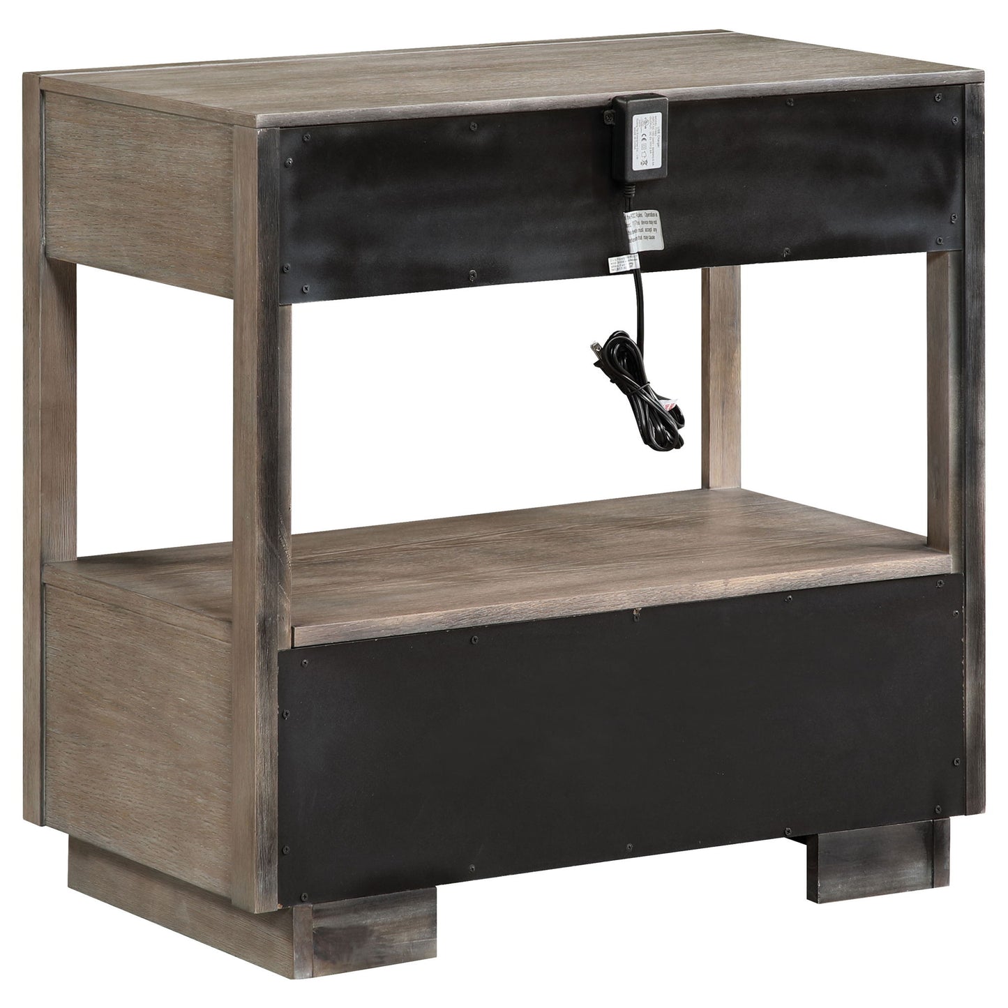 Prescott - 2 Drawers Nightstand With Open Shelf - Taupe