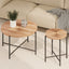 Radial - Pattern Coffee And End Table Set Waterproof Cover, Distressed Cylindrical Design (Set of 2)
