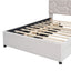 Upholstered Platform Bed With Brick Pattern Headboard And Twin Long Size Trundle
