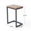 C Shaped End Table With Iron Base And Fir Wood To