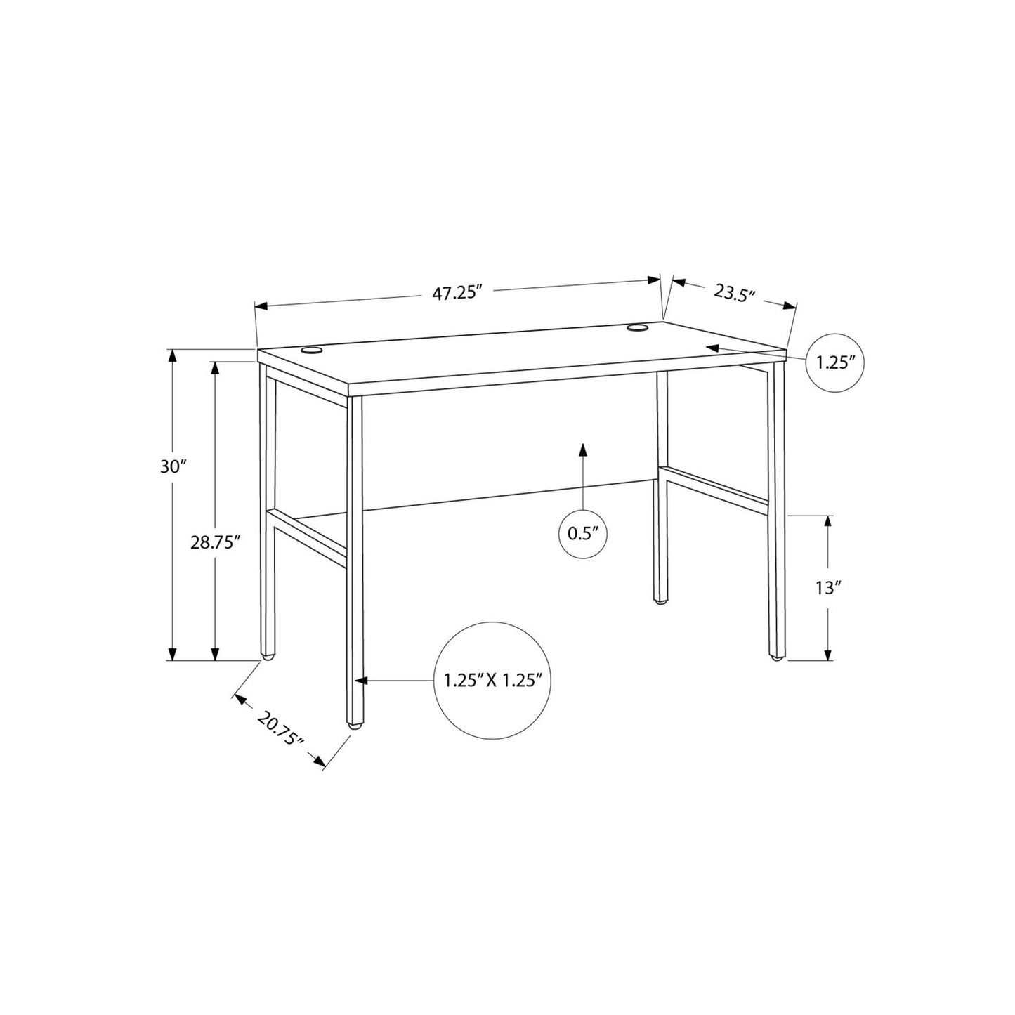 Computer Desk, Home Office, Commercial Grade, Contemporary & Modern