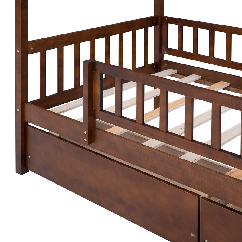 House Bed With 2 Drawers