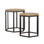 2 Piece Nesting Table With Hexagon Base - Brown