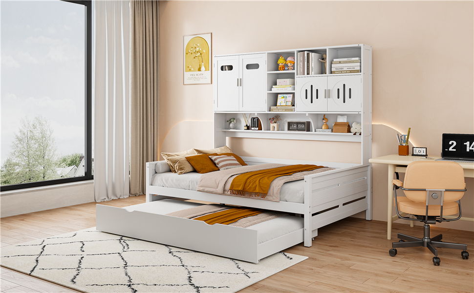 Daybed & All-In-One Cabinet And Shelf