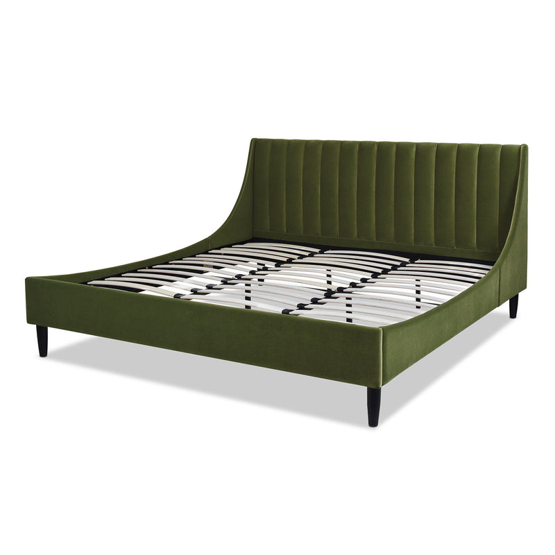 Aspen - Juego de cama de plataforma moderno con cabecero capitoné vertical