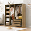 Doorless Storage Wardrobe For Dedroom With Shelves And 3 Drawers