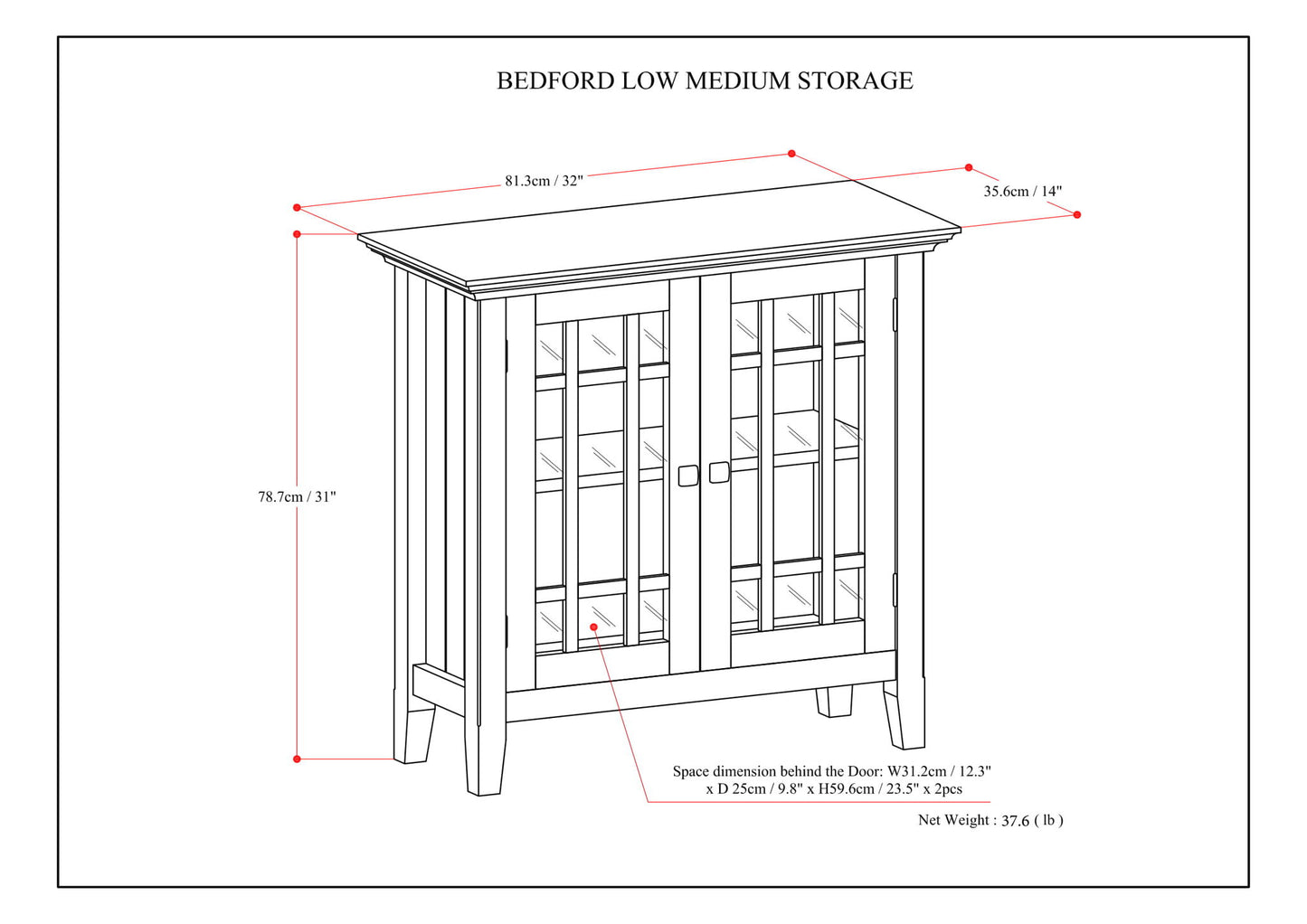 Bedford - Low Storage Media Cabinet - Farmhouse Gray
