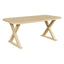 Dining Table With X-Shaped Legs, Rectangular Indoor - Natural