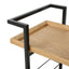 Modern Industrial Bar Cart With Shelving And Casters