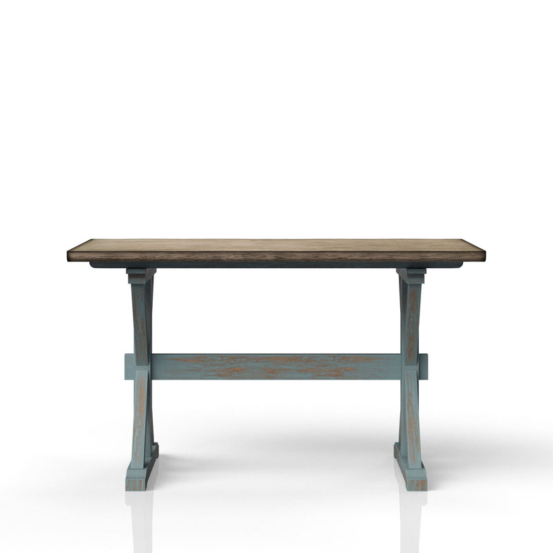 Mesa de comedor de altura de mostrador con base en X - Azul agua