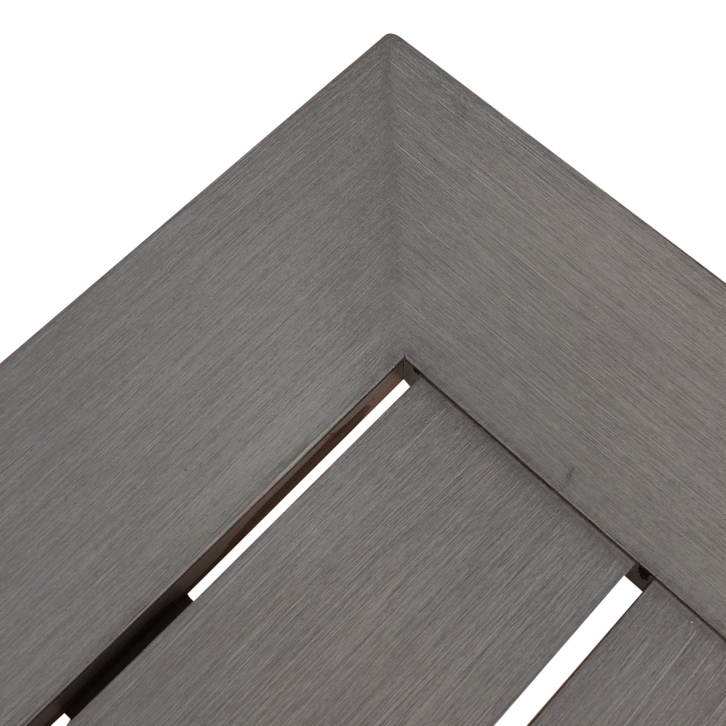 Modern Aluminum Outdoor Dining Bench With X Base - Dark Gray