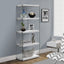 Bookshelf, Bookcase, Etagere, 5 Tier, Glossy Clear Tempered Glass - White