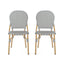 Outdoor Rattan And Aluminum Armless French Bistro Chairs (Set of 2) - Dark Gray