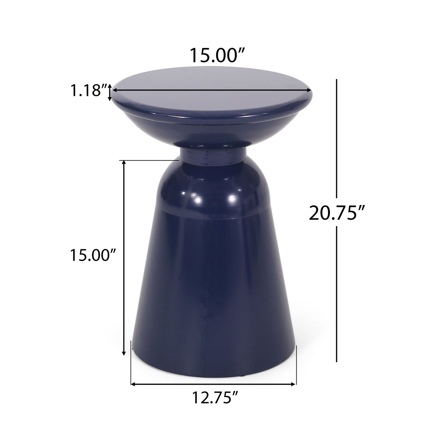 Outdoor Modern Metal End Large Table