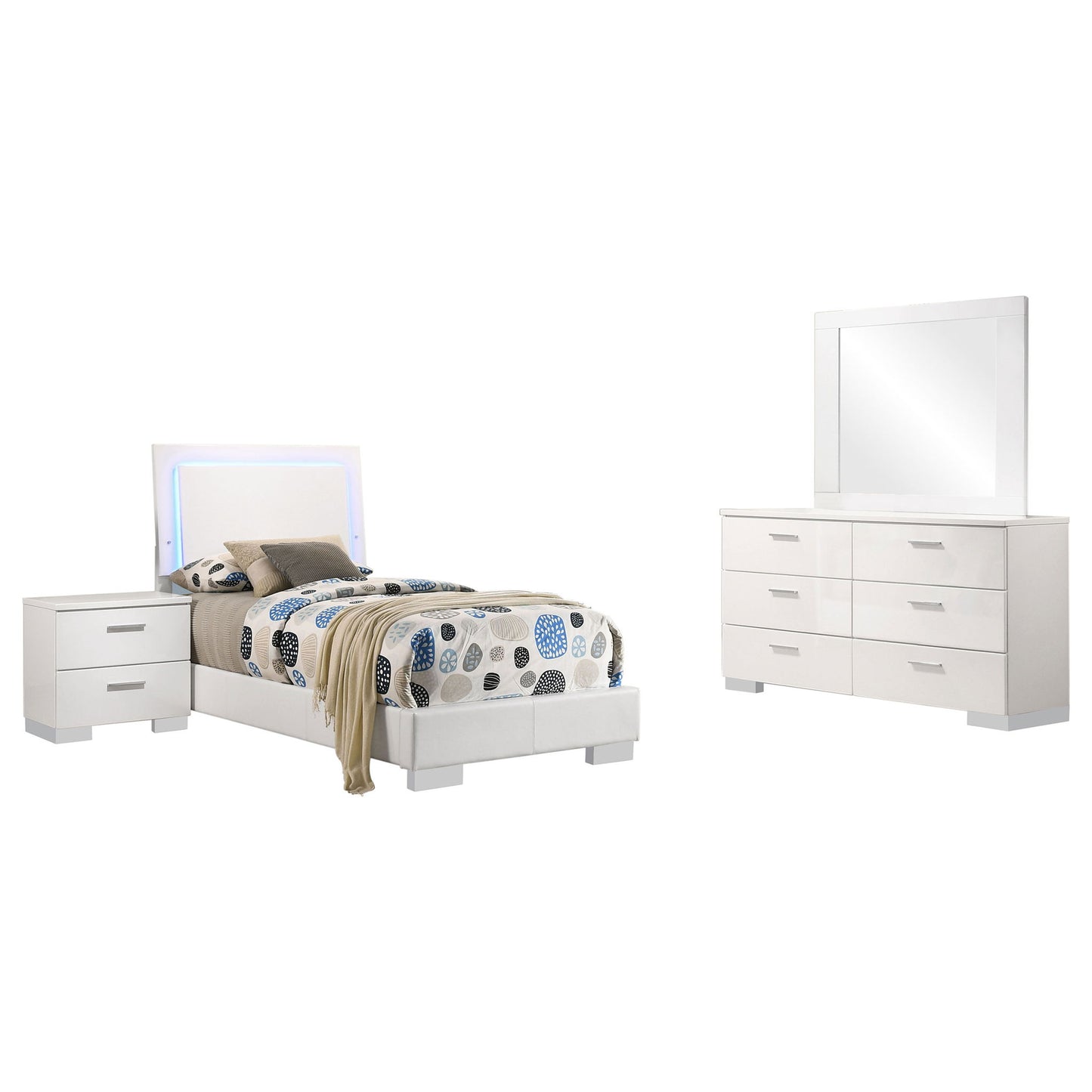 Dulcey - Bedroom Set & LED