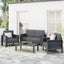 Acacia Wood Loveseat And Coffee Table Set With Cushions