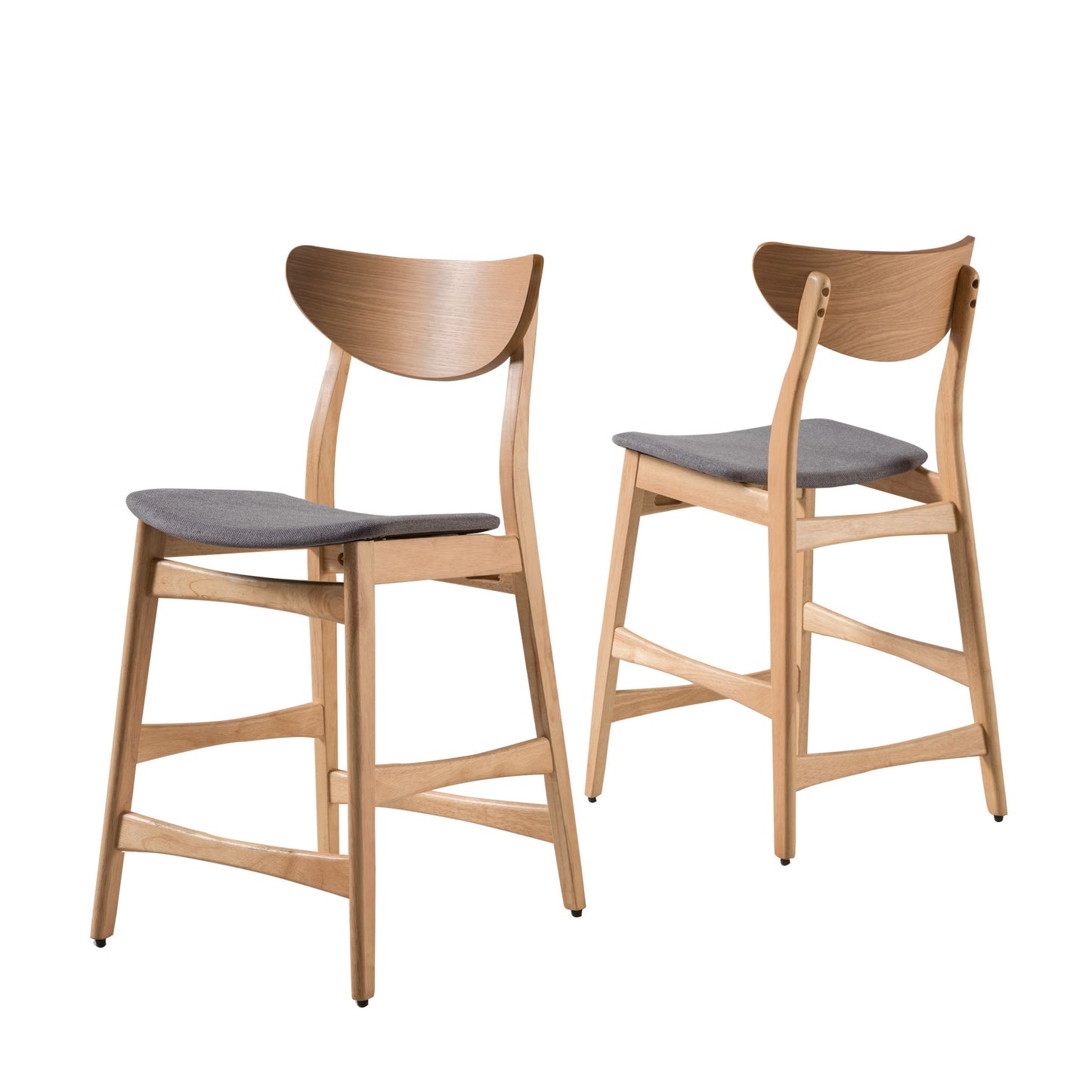 Retro Modern Counter Height Chair Set With Cushioned Seats