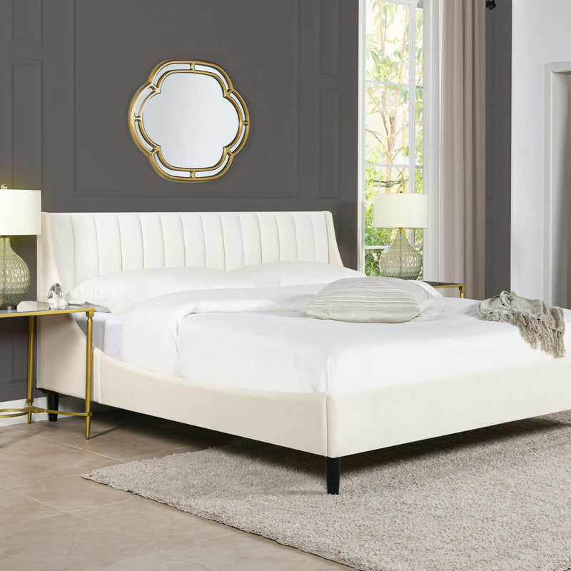 Aspen - Juego de cama de plataforma moderno con cabecero capitoné vertical