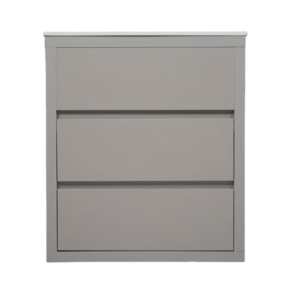 Freestanding Bathroom Vanity With Ceramic Sink, 2 Full Extension Drawers