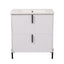 Bathroom Vanity With Ceramic Sink, Fluted Design