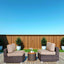 Wide Armless Outdoor Chairs With Cushions (Set of 2)
