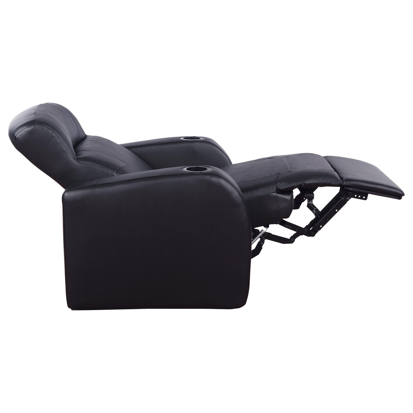 Greenfield - 3 Seater Home Theater With 2 Wedge Consoles - Black